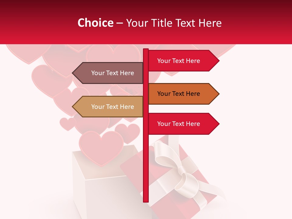 A Present Box With Hearts Coming Out Of It PowerPoint Template