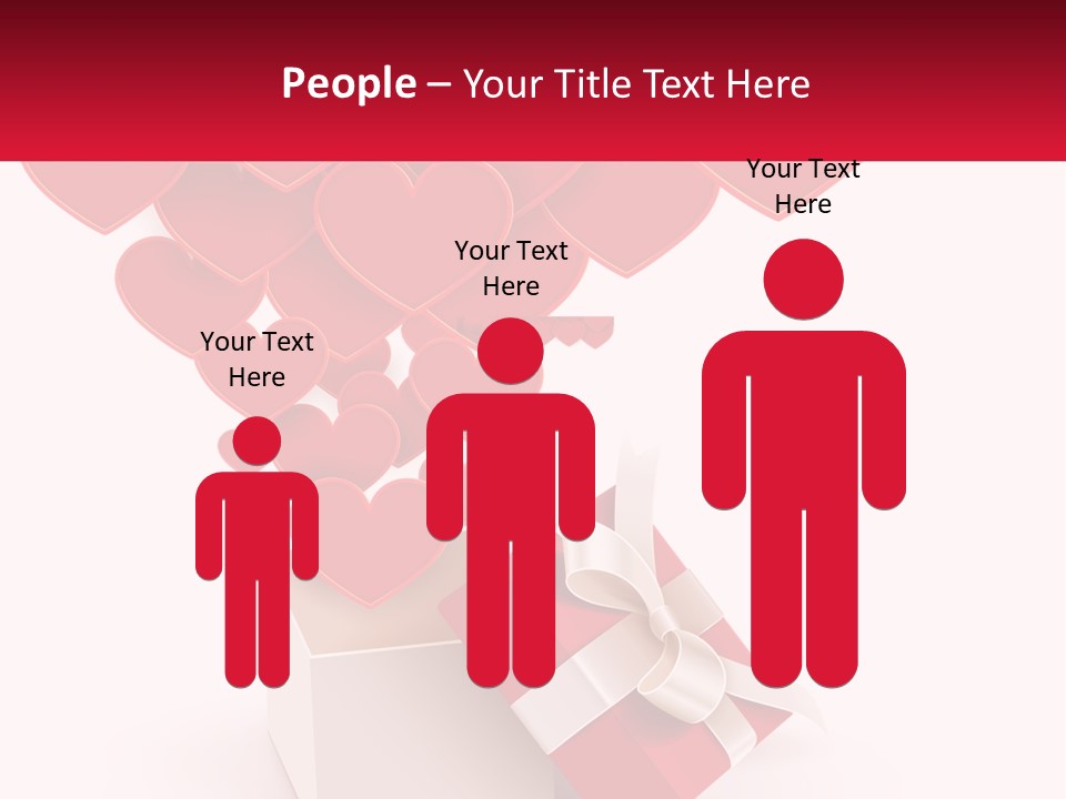 A Present Box With Hearts Coming Out Of It PowerPoint Template