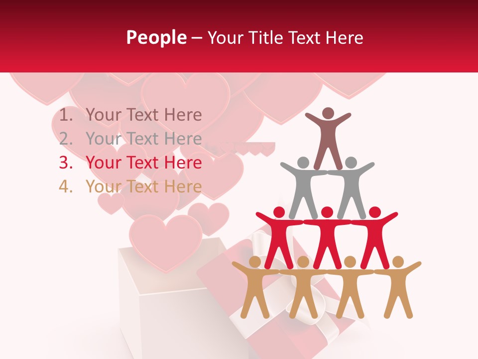 A Present Box With Hearts Coming Out Of It PowerPoint Template