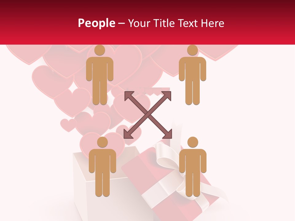A Present Box With Hearts Coming Out Of It PowerPoint Template