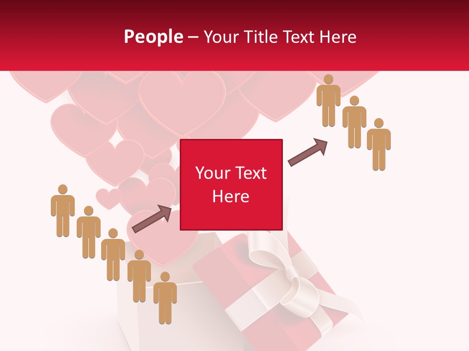 A Present Box With Hearts Coming Out Of It PowerPoint Template