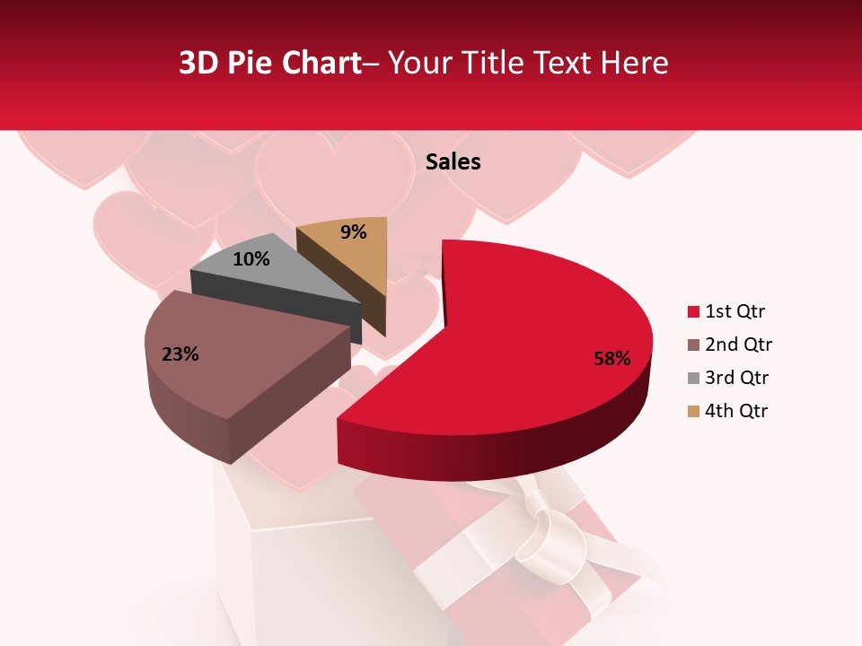 A Present Box With Hearts Coming Out Of It PowerPoint Template