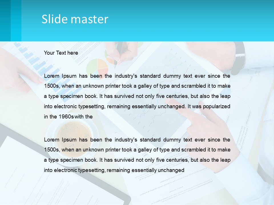 A Group Of People Sitting Around A Table With A Tablet PowerPoint Template