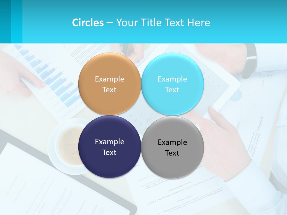 A Group Of People Sitting Around A Table With A Tablet PowerPoint Template