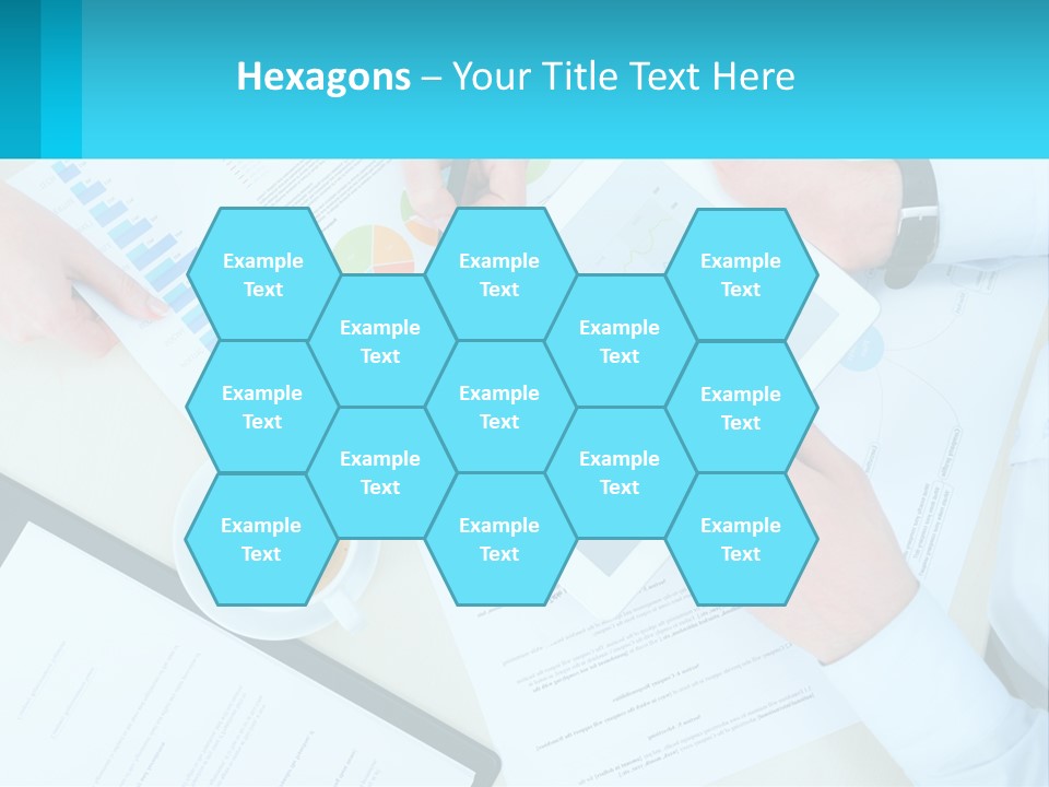 A Group Of People Sitting Around A Table With A Tablet PowerPoint Template