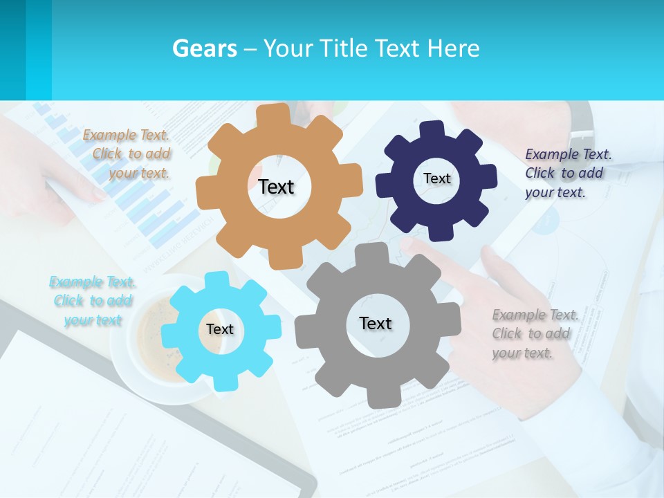 A Group Of People Sitting Around A Table With A Tablet PowerPoint Template