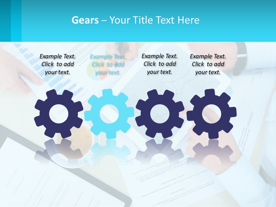 A Group Of People Sitting Around A Table With A Tablet PowerPoint Template