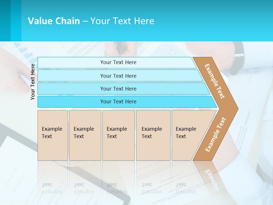A Group Of People Sitting Around A Table With A Tablet PowerPoint Template