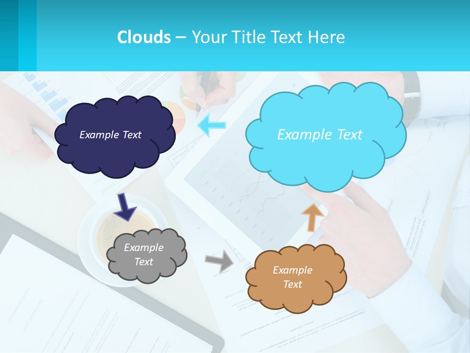 A Group Of People Sitting Around A Table With A Tablet PowerPoint Template