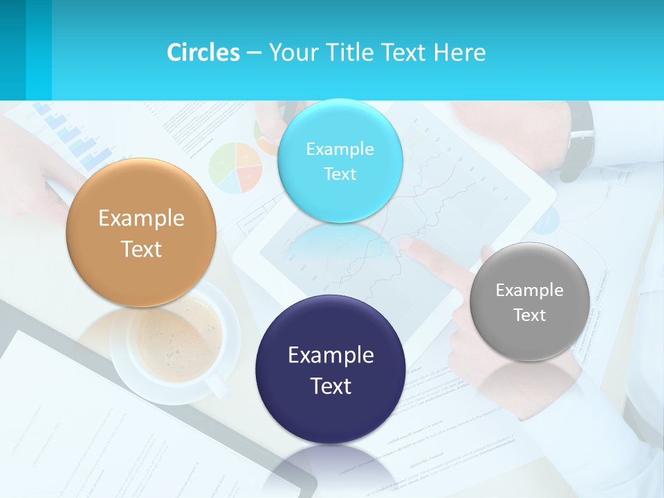 A Group Of People Sitting Around A Table With A Tablet PowerPoint Template