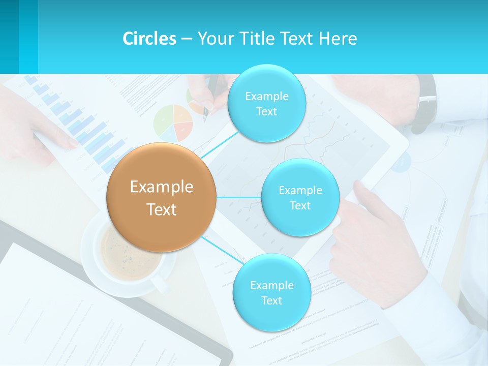 A Group Of People Sitting Around A Table With A Tablet PowerPoint Template