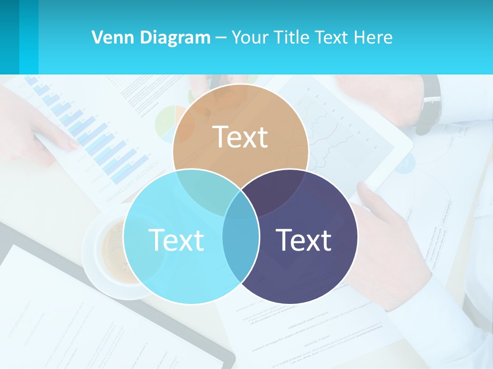 A Group Of People Sitting Around A Table With A Tablet PowerPoint Template