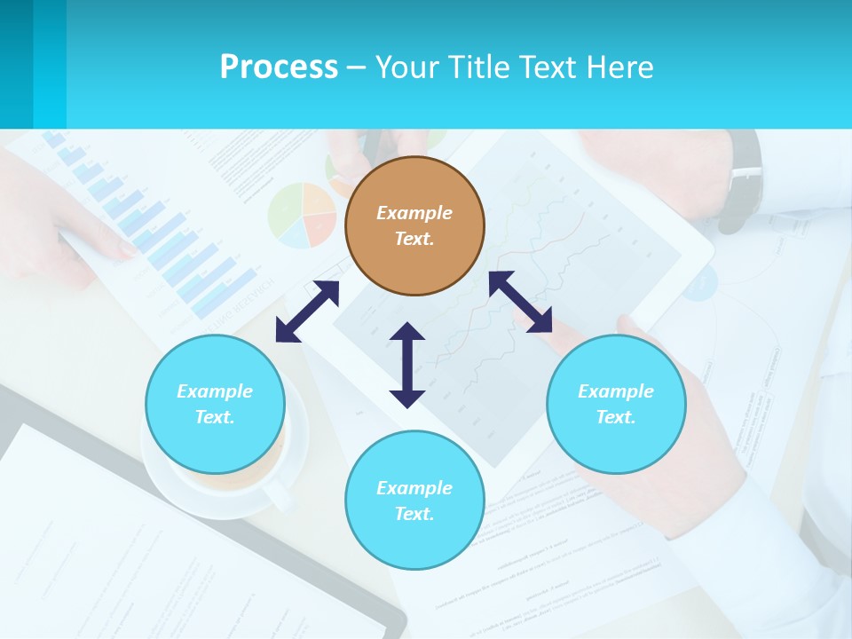 A Group Of People Sitting Around A Table With A Tablet PowerPoint Template