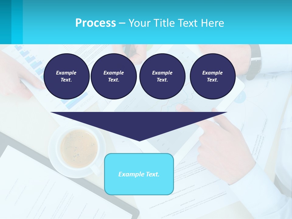A Group Of People Sitting Around A Table With A Tablet PowerPoint Template