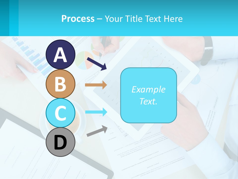 A Group Of People Sitting Around A Table With A Tablet PowerPoint Template