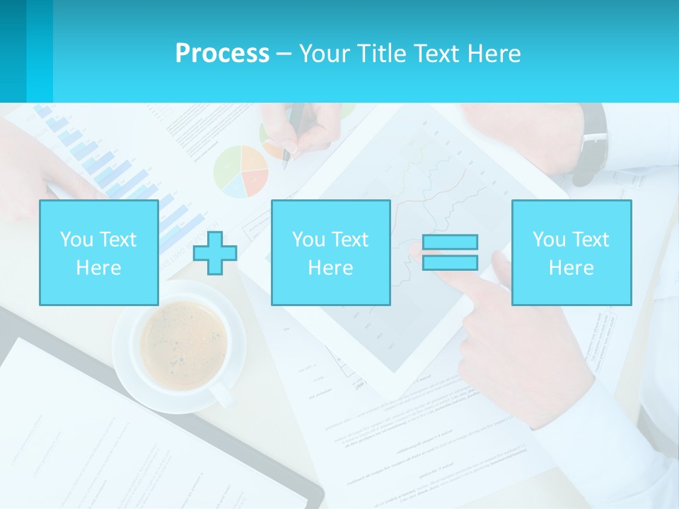 A Group Of People Sitting Around A Table With A Tablet PowerPoint Template