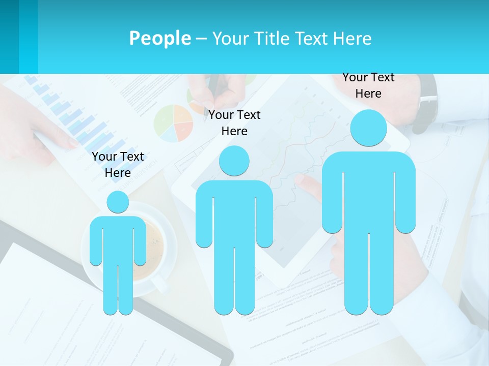 A Group Of People Sitting Around A Table With A Tablet PowerPoint Template