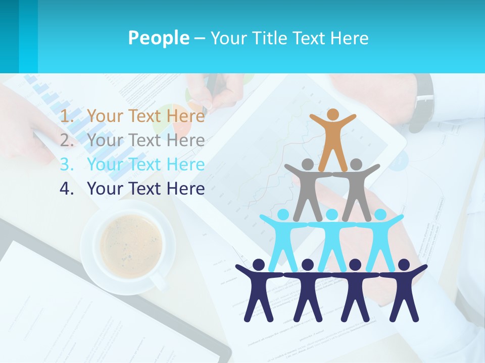 A Group Of People Sitting Around A Table With A Tablet PowerPoint Template
