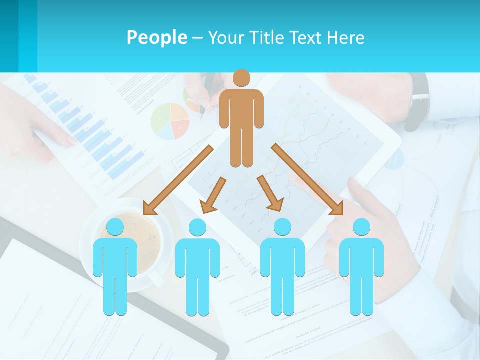 A Group Of People Sitting Around A Table With A Tablet PowerPoint Template