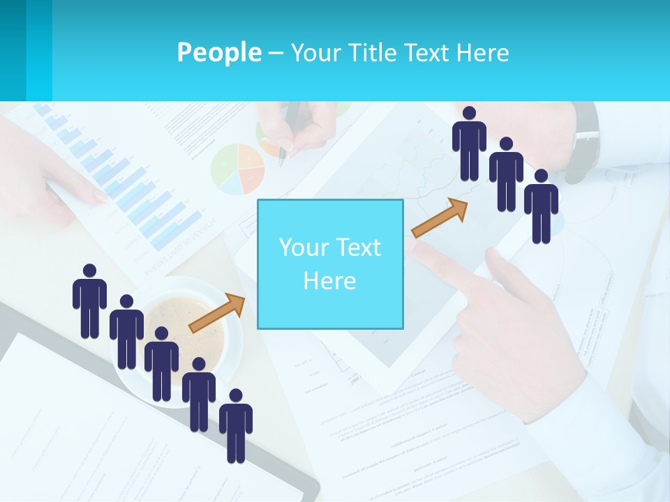 A Group Of People Sitting Around A Table With A Tablet PowerPoint Template