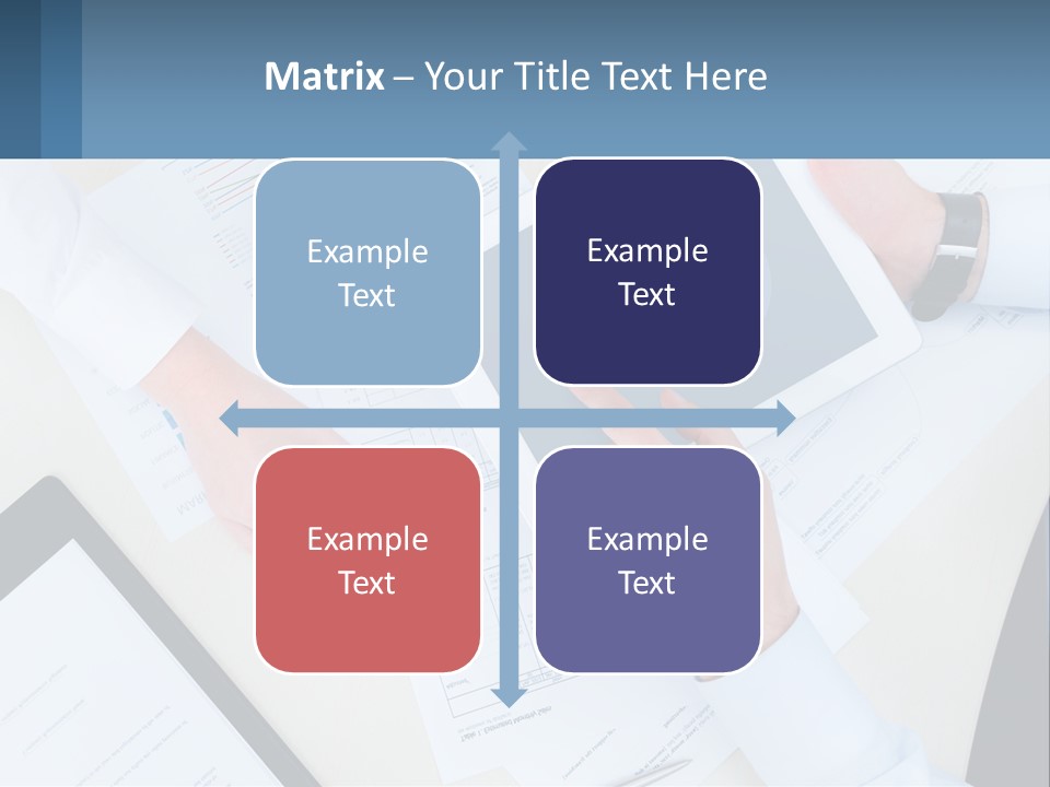 A Group Of People Sitting At A Table With A Tablet PowerPoint Template