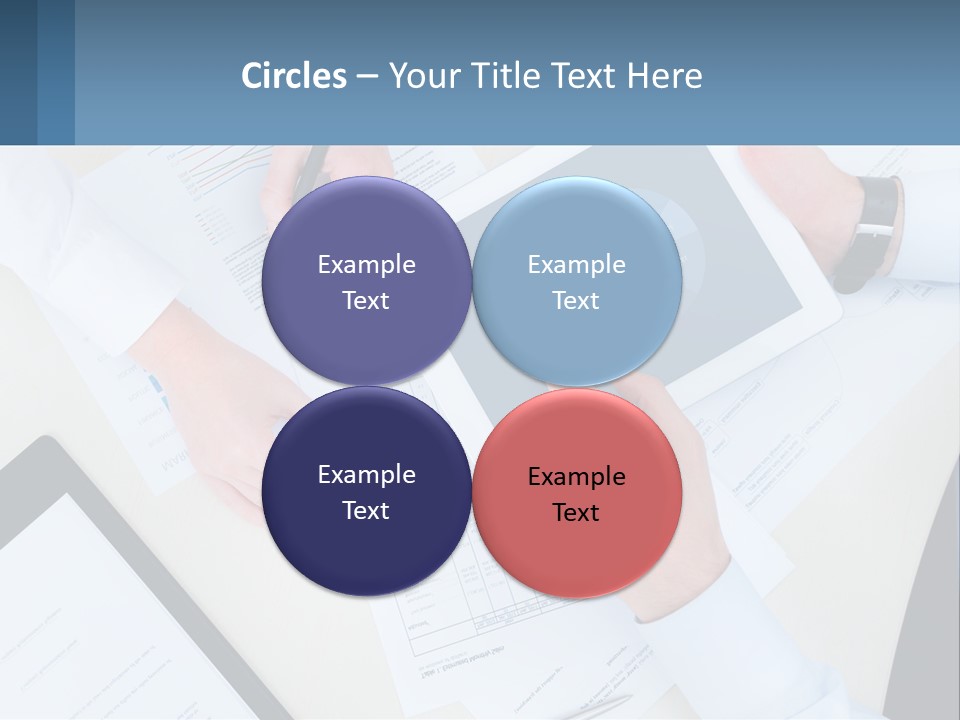 A Group Of People Sitting At A Table With A Tablet PowerPoint Template
