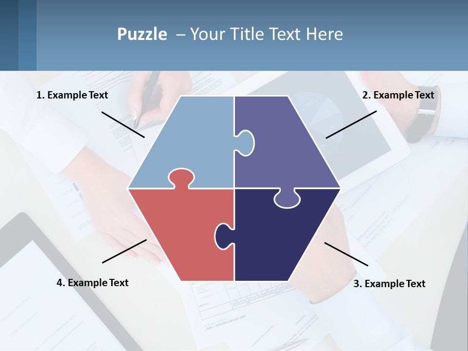 A Group Of People Sitting At A Table With A Tablet PowerPoint Template