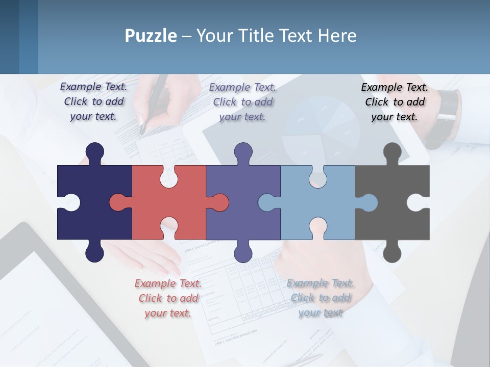 A Group Of People Sitting At A Table With A Tablet PowerPoint Template
