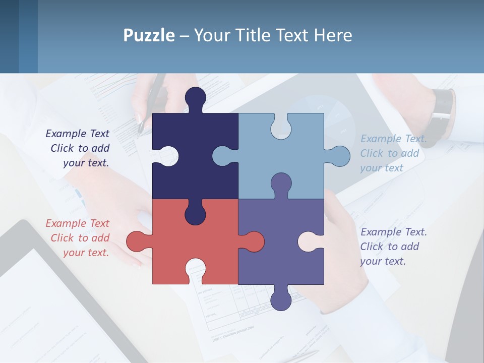 A Group Of People Sitting At A Table With A Tablet PowerPoint Template