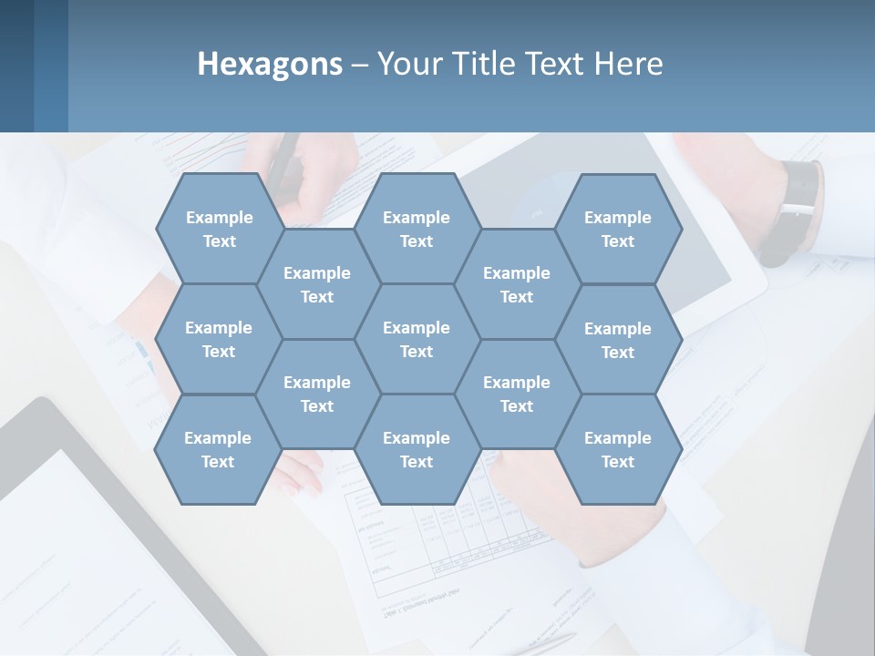 A Group Of People Sitting At A Table With A Tablet PowerPoint Template