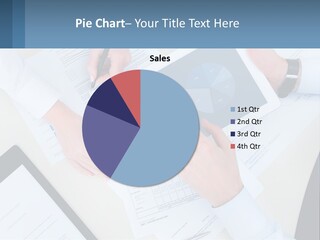 A Group Of People Sitting At A Table With A Tablet PowerPoint Template