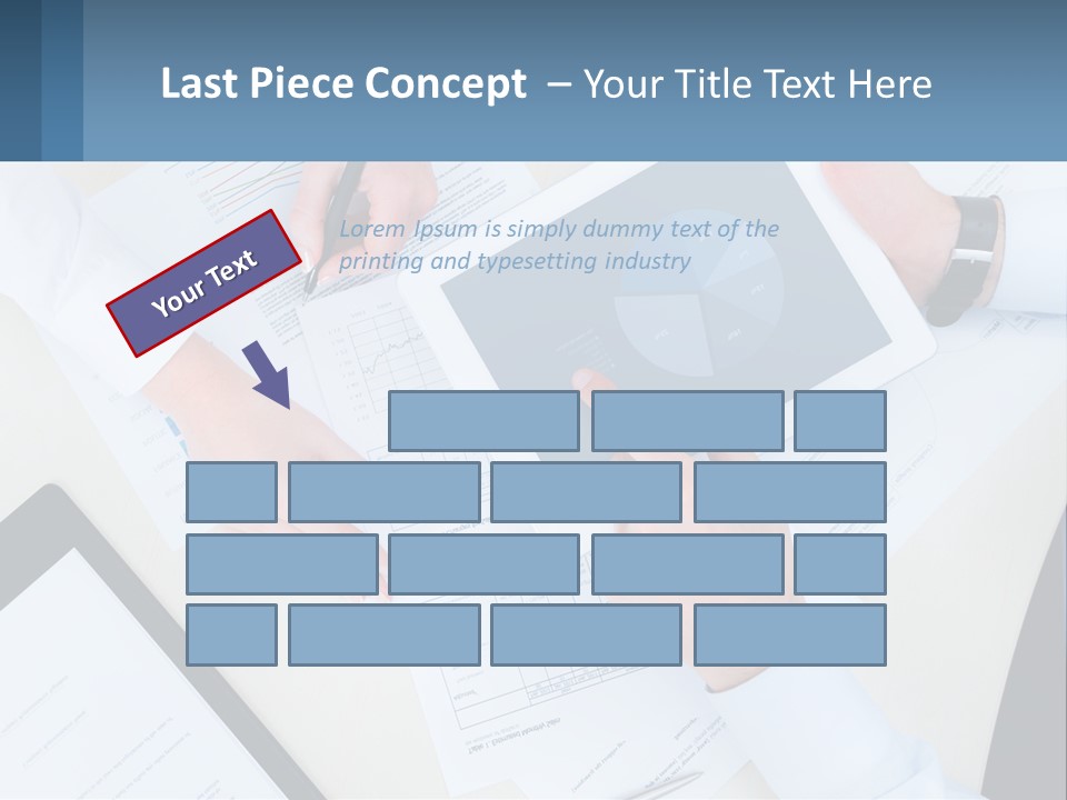 A Group Of People Sitting At A Table With A Tablet PowerPoint Template