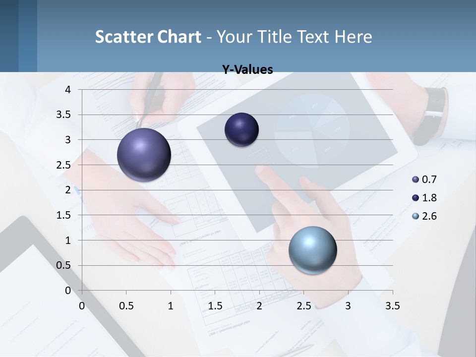 A Group Of People Sitting At A Table With A Tablet PowerPoint Template