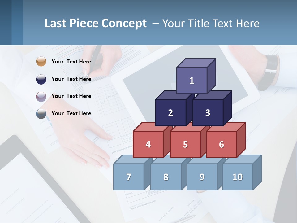 A Group Of People Sitting At A Table With A Tablet PowerPoint Template