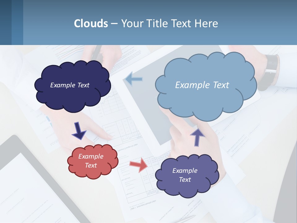 A Group Of People Sitting At A Table With A Tablet PowerPoint Template