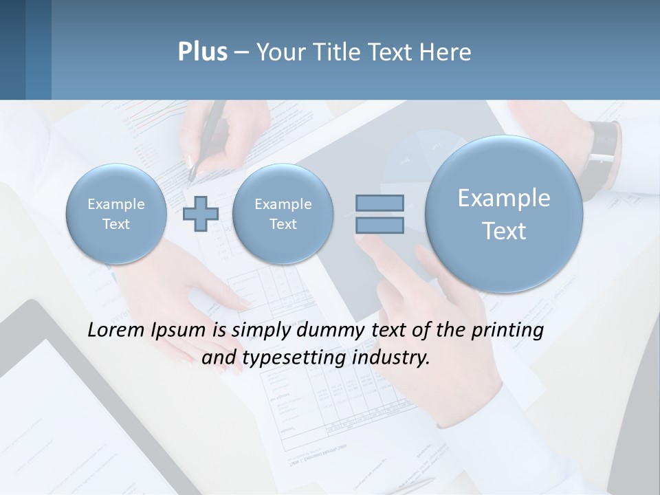 A Group Of People Sitting At A Table With A Tablet PowerPoint Template