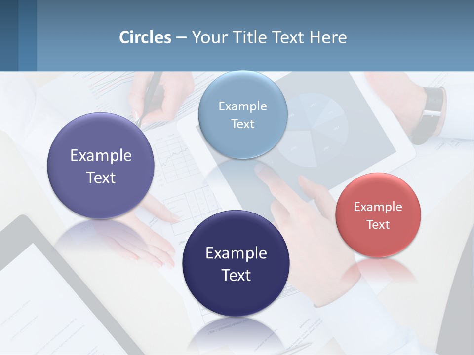 A Group Of People Sitting At A Table With A Tablet PowerPoint Template