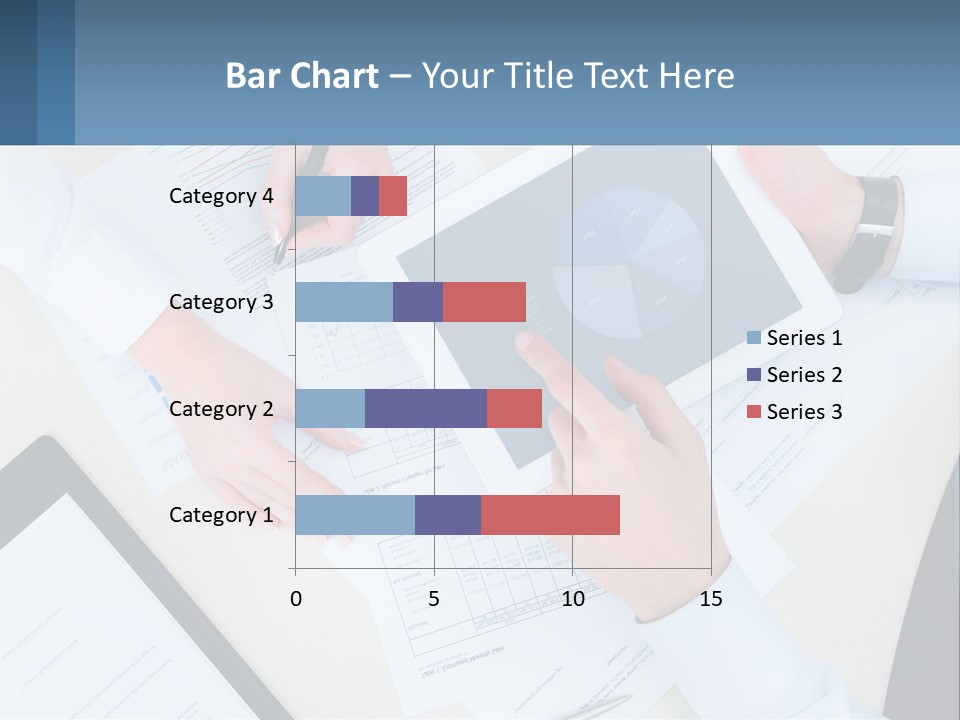 A Group Of People Sitting At A Table With A Tablet PowerPoint Template