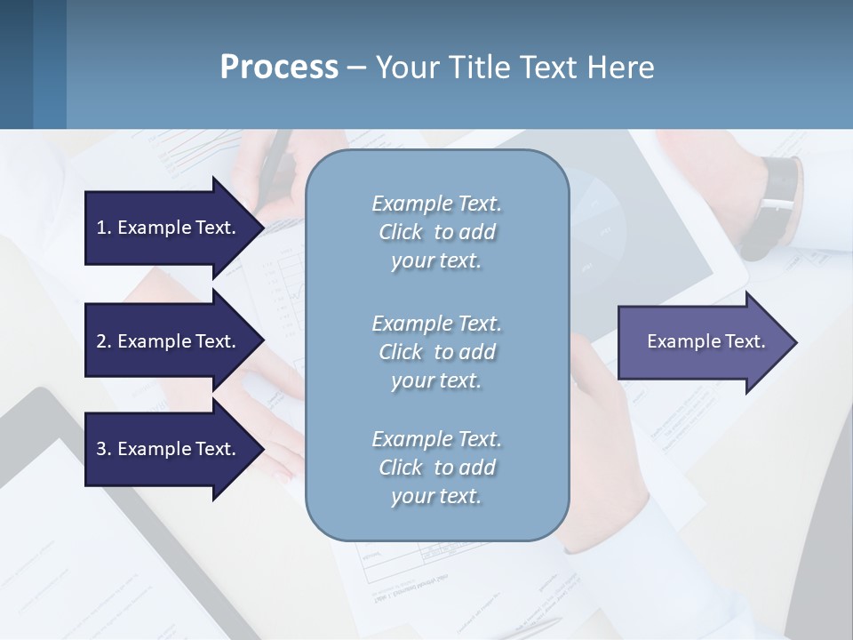 A Group Of People Sitting At A Table With A Tablet PowerPoint Template