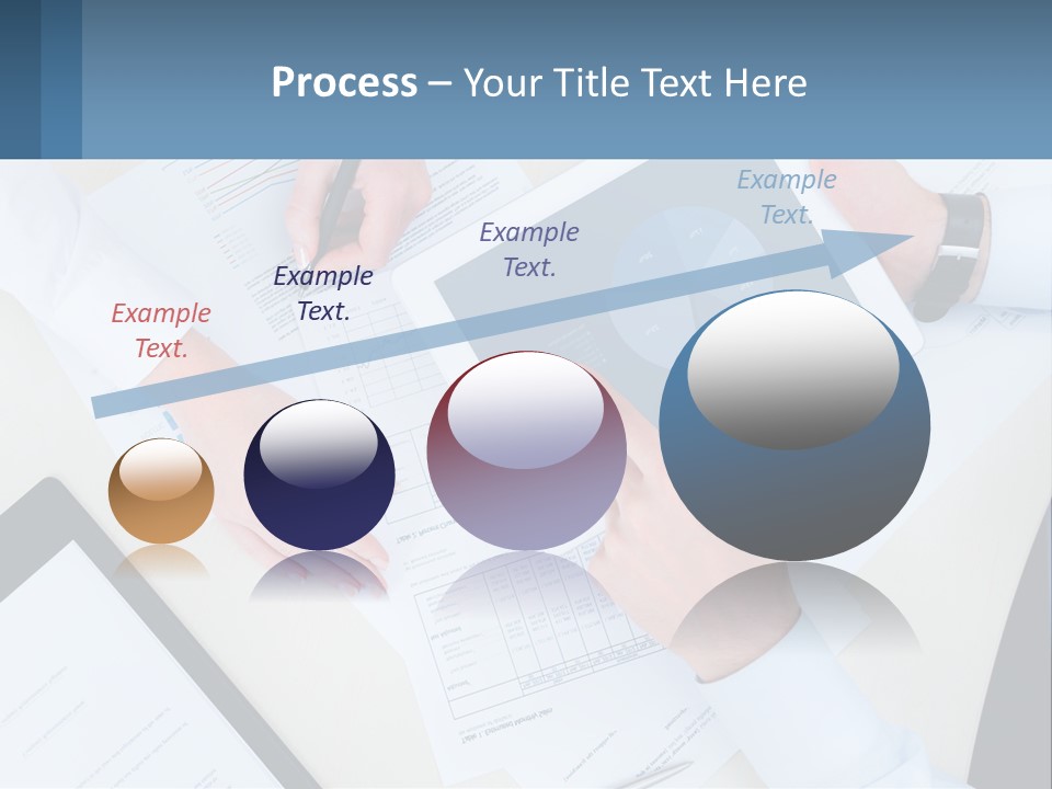 A Group Of People Sitting At A Table With A Tablet PowerPoint Template