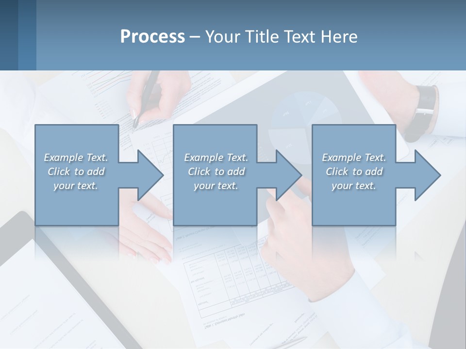 A Group Of People Sitting At A Table With A Tablet PowerPoint Template