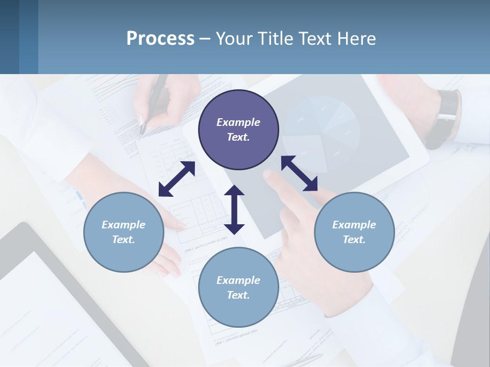 A Group Of People Sitting At A Table With A Tablet PowerPoint Template