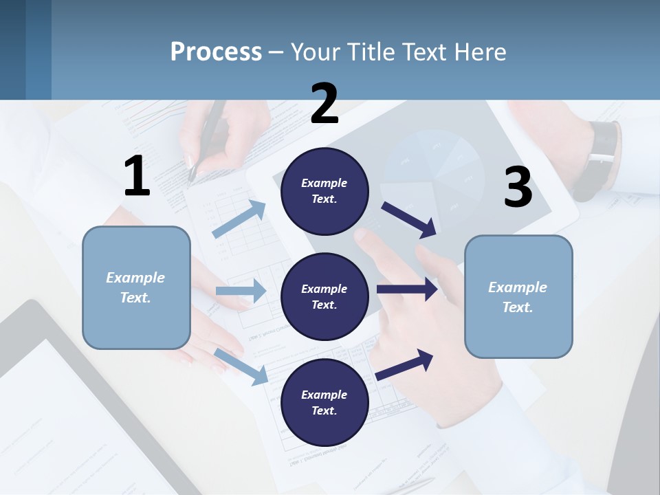 A Group Of People Sitting At A Table With A Tablet PowerPoint Template