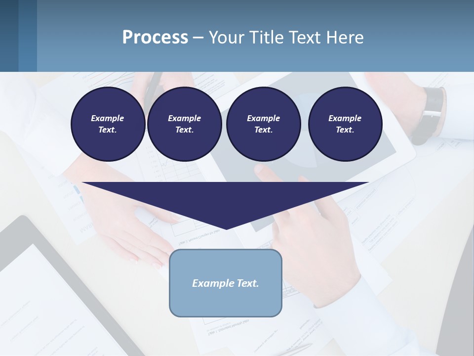 A Group Of People Sitting At A Table With A Tablet PowerPoint Template
