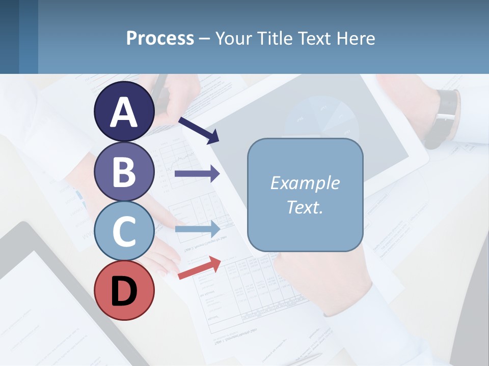 A Group Of People Sitting At A Table With A Tablet PowerPoint Template