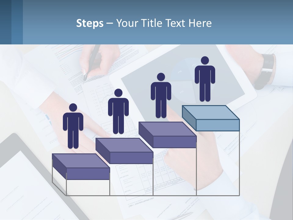 A Group Of People Sitting At A Table With A Tablet PowerPoint Template