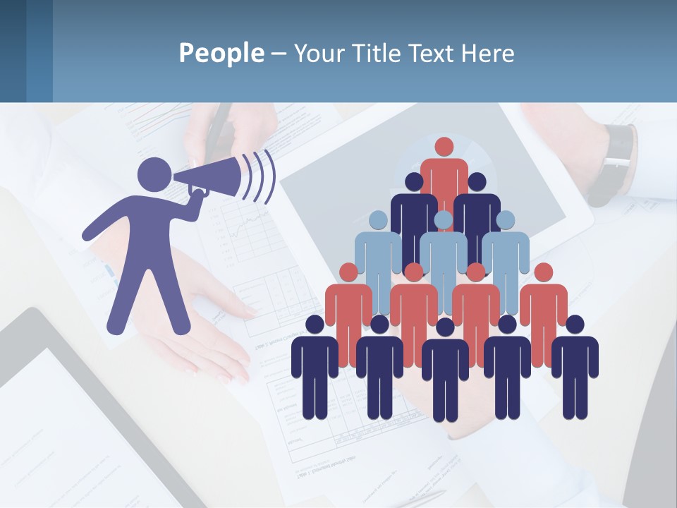 A Group Of People Sitting At A Table With A Tablet PowerPoint Template