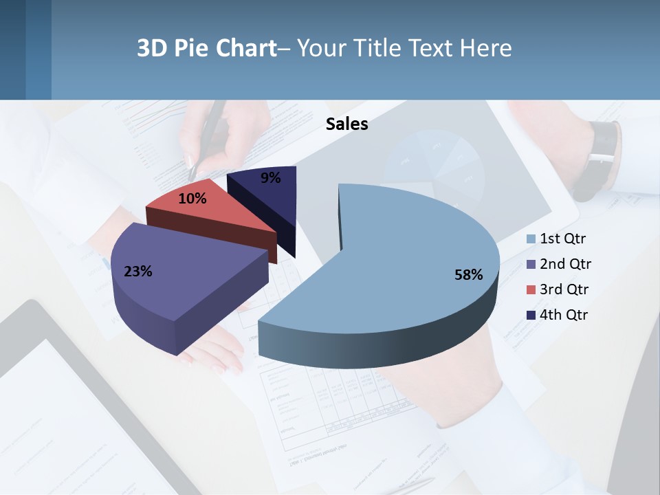 A Group Of People Sitting At A Table With A Tablet PowerPoint Template