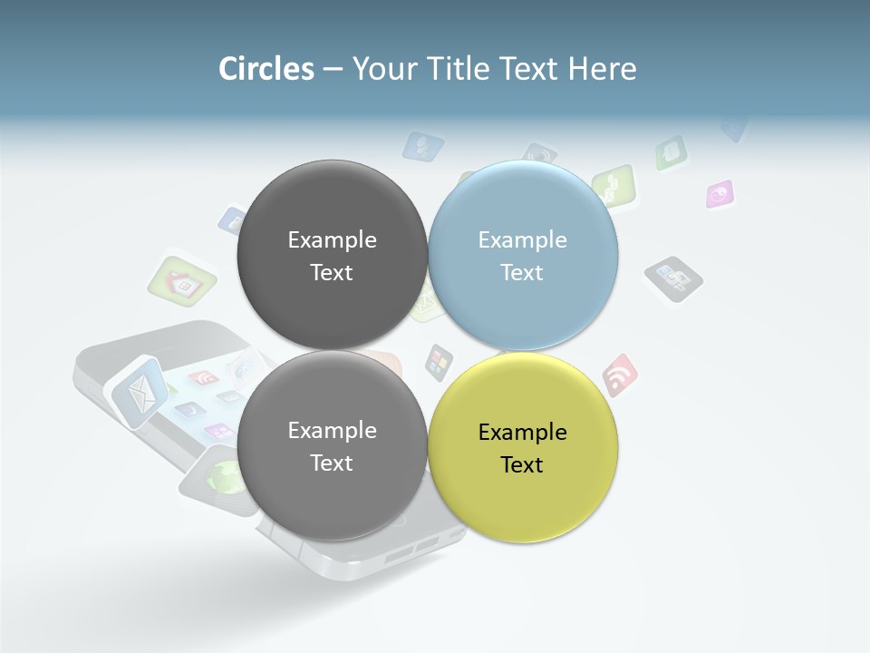 A Cell Phone With A Lot Of App Icons Coming Out Of It PowerPoint Template