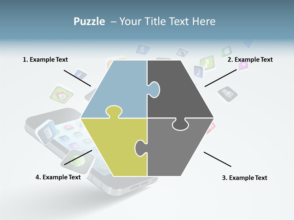 A Cell Phone With A Lot Of App Icons Coming Out Of It PowerPoint Template